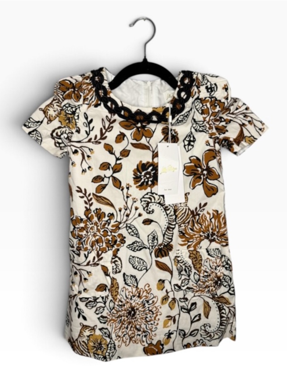 NEW NWT Lilly Pulitzer Girls Josette Dress in Coconut Take Meowt 5